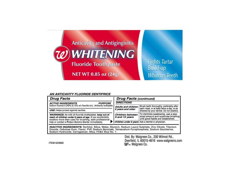 Walgreens Anticavity and Antigingivitis Whitening